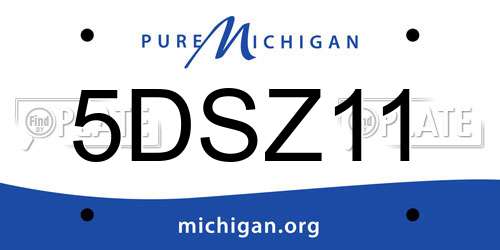 5DSZ11 Michigan License Plate