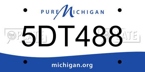 5DT488 Michigan License Plate