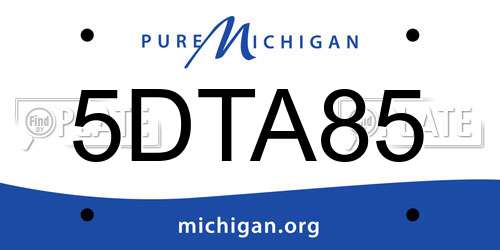 5DTA85 Michigan License Plate
