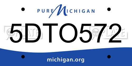 5DTO572 Michigan License Plate
