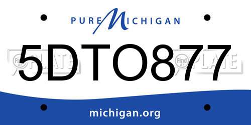5DTO877 Michigan License Plate