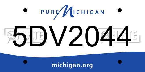 5DV2044 Michigan License Plate