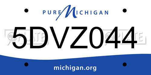 5DVZ044 Michigan License Plate