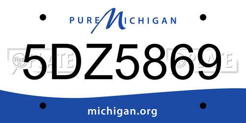 5DZ5869 Michigan License Plate