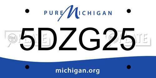 5DZG25 Michigan License Plate