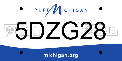 5DZG28 Michigan License Plate