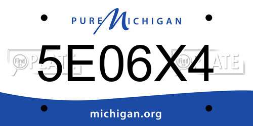 5E06X4 Michigan License Plate