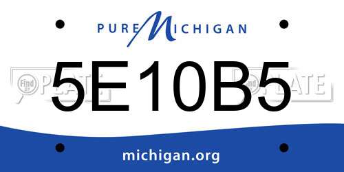 5E10B5 Michigan License Plate
