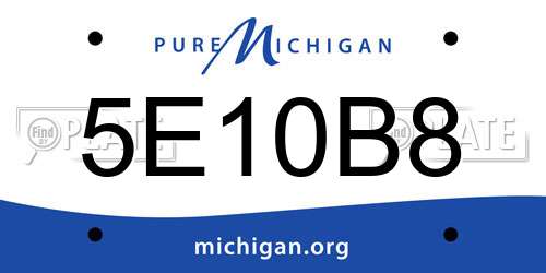 5E10B8 Michigan License Plate