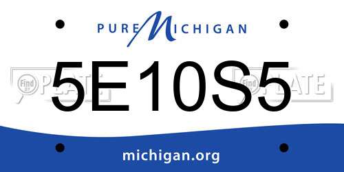 5E10S5 Michigan License Plate