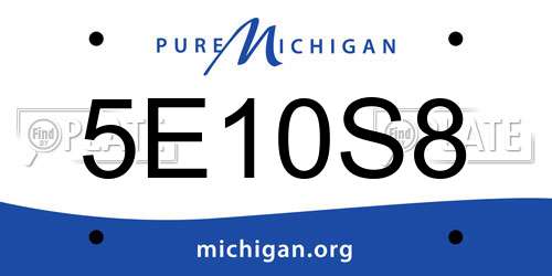 5E10S8 Michigan License Plate