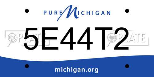 5E44T2 Michigan License Plate
