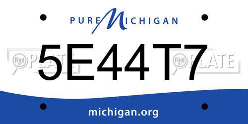 5E44T7 Michigan License Plate