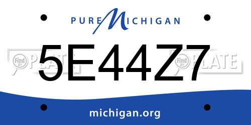 5E44Z7 Michigan License Plate