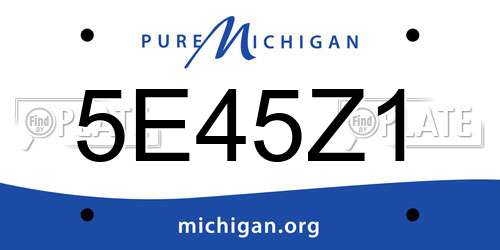5E45Z1 Michigan License Plate