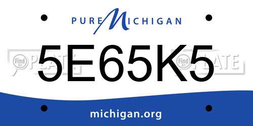 5E65K5 Michigan License Plate