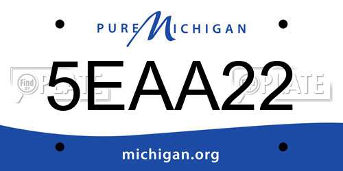 5EAA22 Michigan License Plate