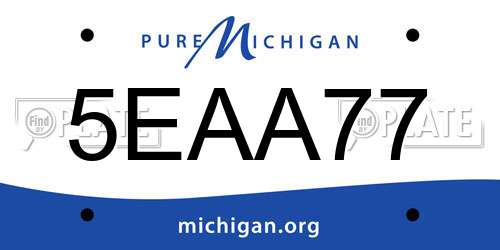 5EAA77 Michigan License Plate