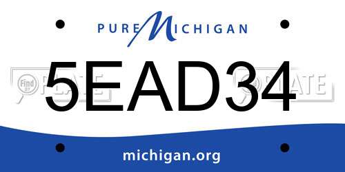 5EAD34 Michigan License Plate