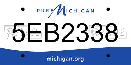 5EB2338 Michigan License Plate