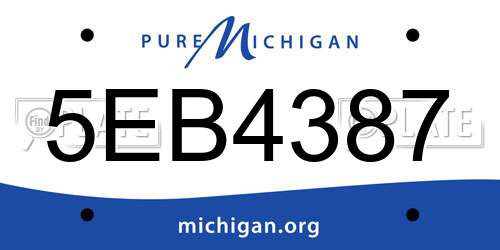 5EB4387 Michigan License Plate