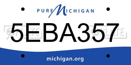 5EBA357 Michigan License Plate