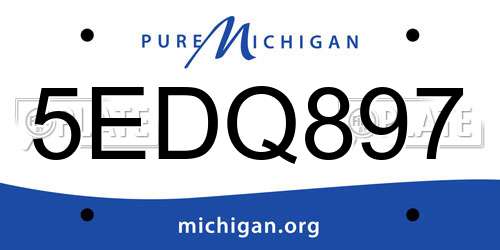 5EDQ897 Michigan License Plate