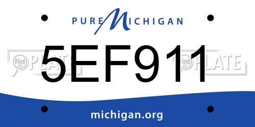 5EF911 Michigan License Plate