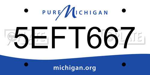 5EFT667 Michigan License Plate
