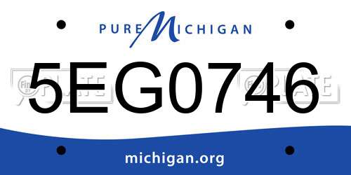 5EG0746 Michigan License Plate