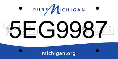5EG9987 Michigan License Plate