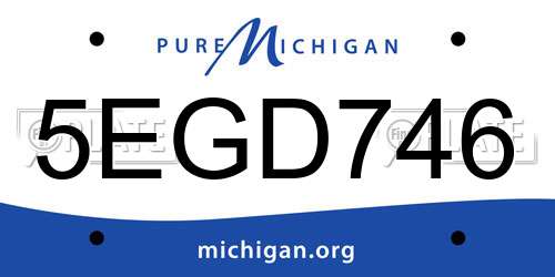 5EGD746 Michigan License Plate