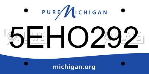 5EHO292 Michigan License Plate