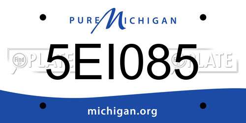 5EI085 Michigan License Plate