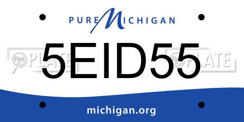 5EID55 Michigan License Plate