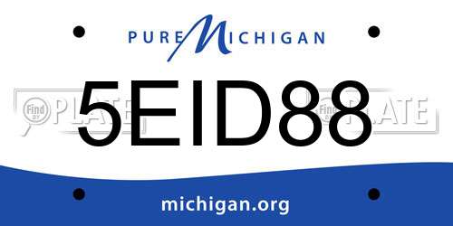 5EID88 Michigan License Plate