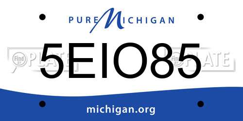5EIO85 Michigan License Plate