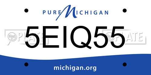 5EIQ55 Michigan License Plate