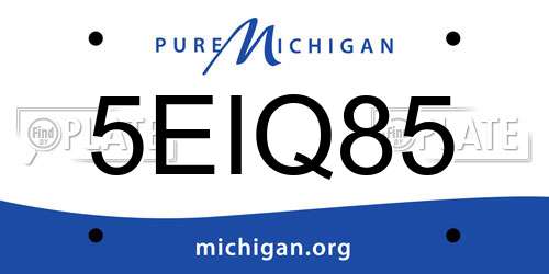 5EIQ85 Michigan License Plate