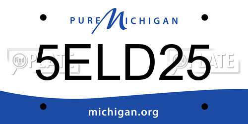 5ELD25 Michigan License Plate