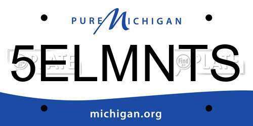 5ELMNTS Michigan License Plate