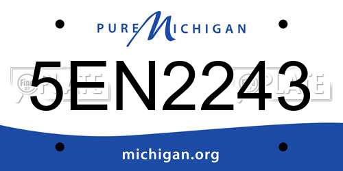 5EN2243 Michigan License Plate