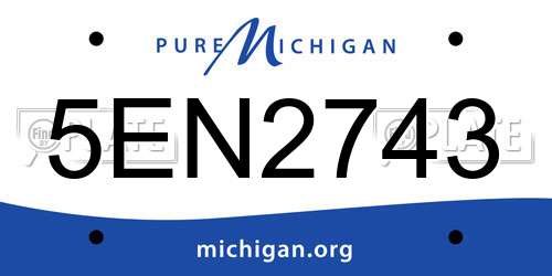 5EN2743 Michigan License Plate