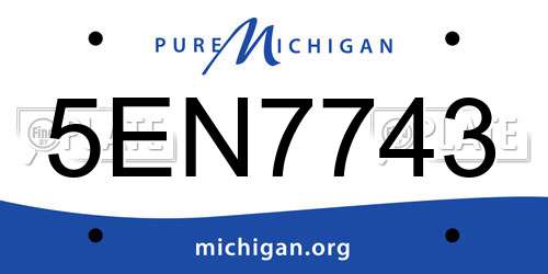 5EN7743 Michigan License Plate