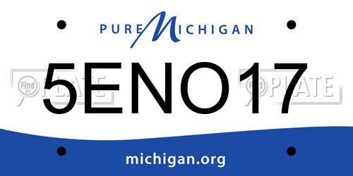 5ENO17 Michigan License Plate