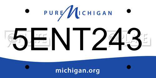 5ENT243 Michigan License Plate