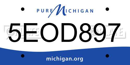 5EOD897 Michigan License Plate