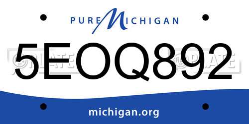 5EOQ892 Michigan License Plate