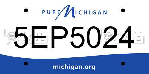 5EP5024 Michigan License Plate