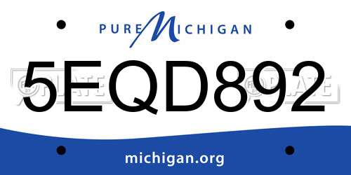 5EQD892 Michigan License Plate